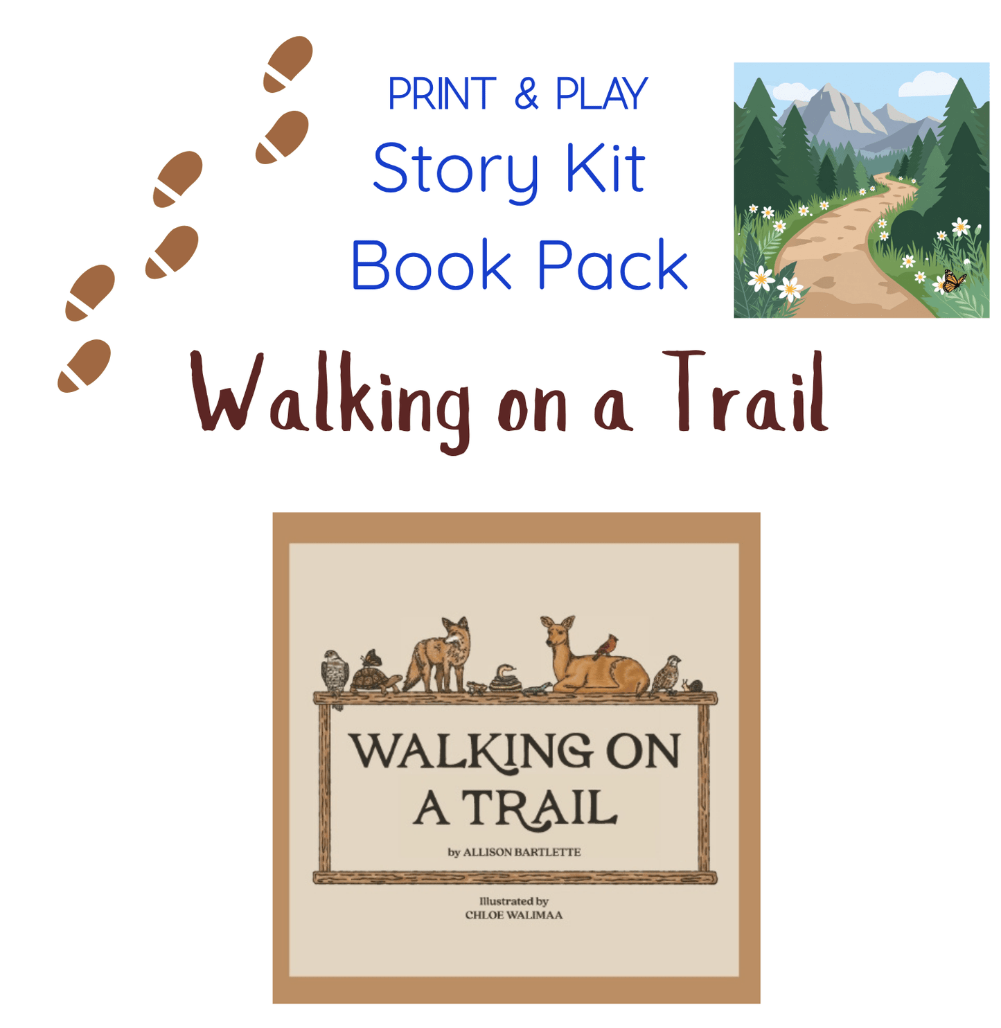 Say and Play Story Kit Companion Pack - Walking on a Trail - PRINTABLE ACTIVITIES Instant Download Book Extension - Speech and Smile
