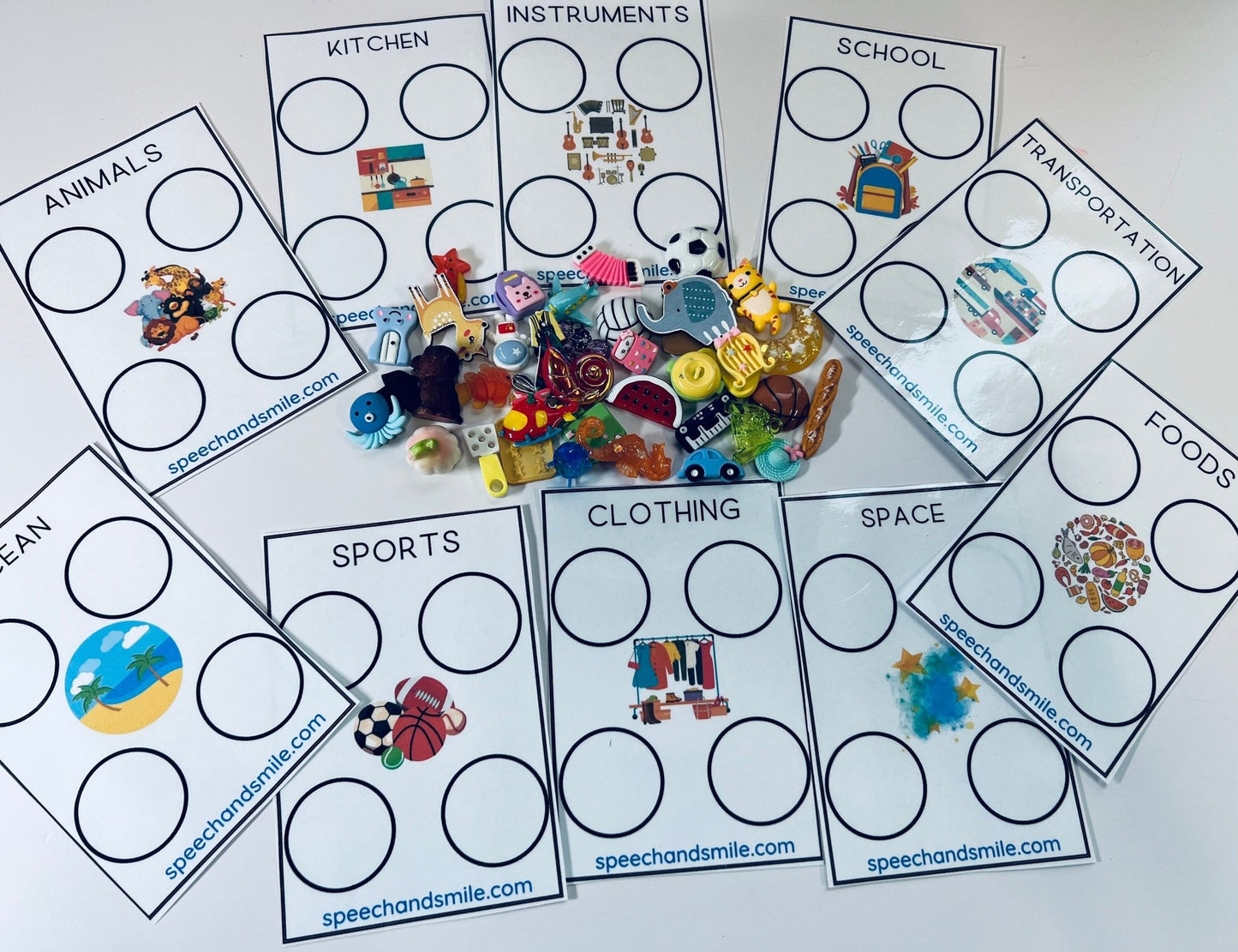 Sorting Mats PRINTABLE - Sorting Mats for Trinkets and Objects - Learn to Sort - Print and Play - Speech and Smile - Speech Therapy Mini Objects - Speech and Smile