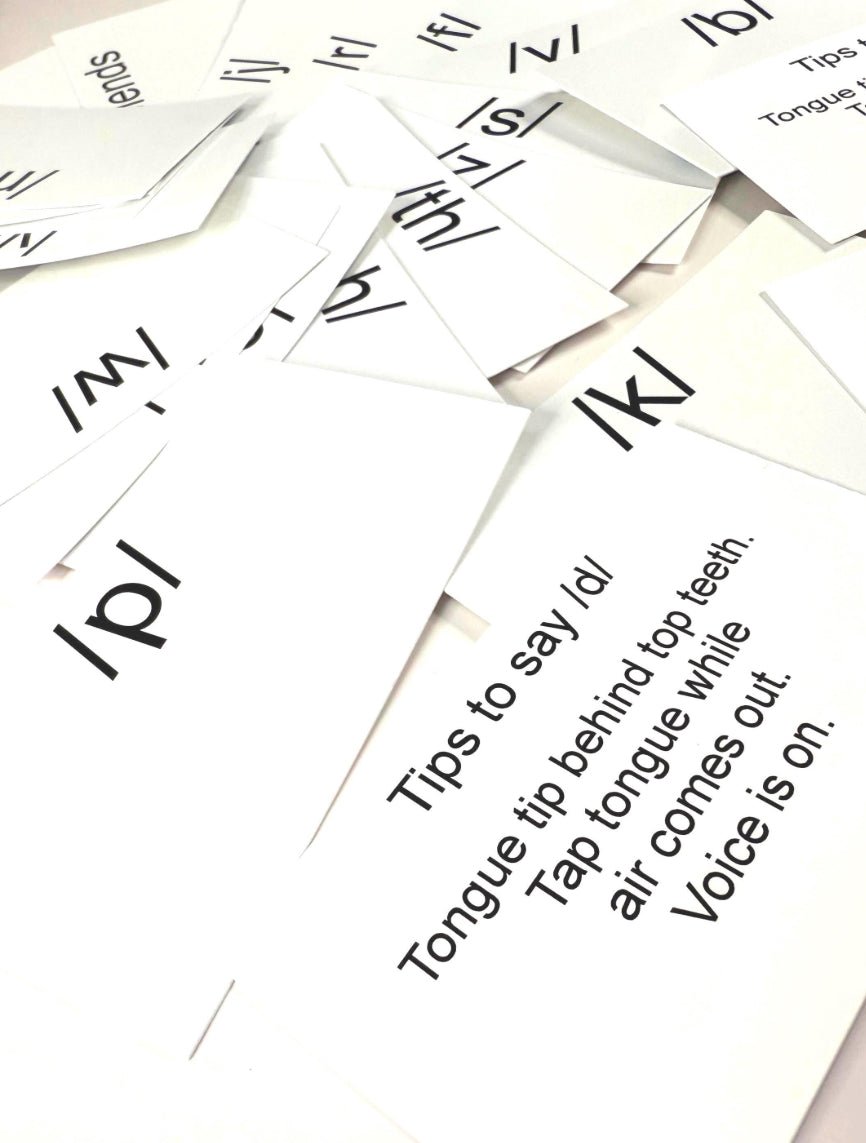 Speech Sound Tip Cards – Double - Sided Articulation Cards for Speech Therapy | Letter on Front, Therapy Sound Tips on Back Speech and Smile - Speech and Smile