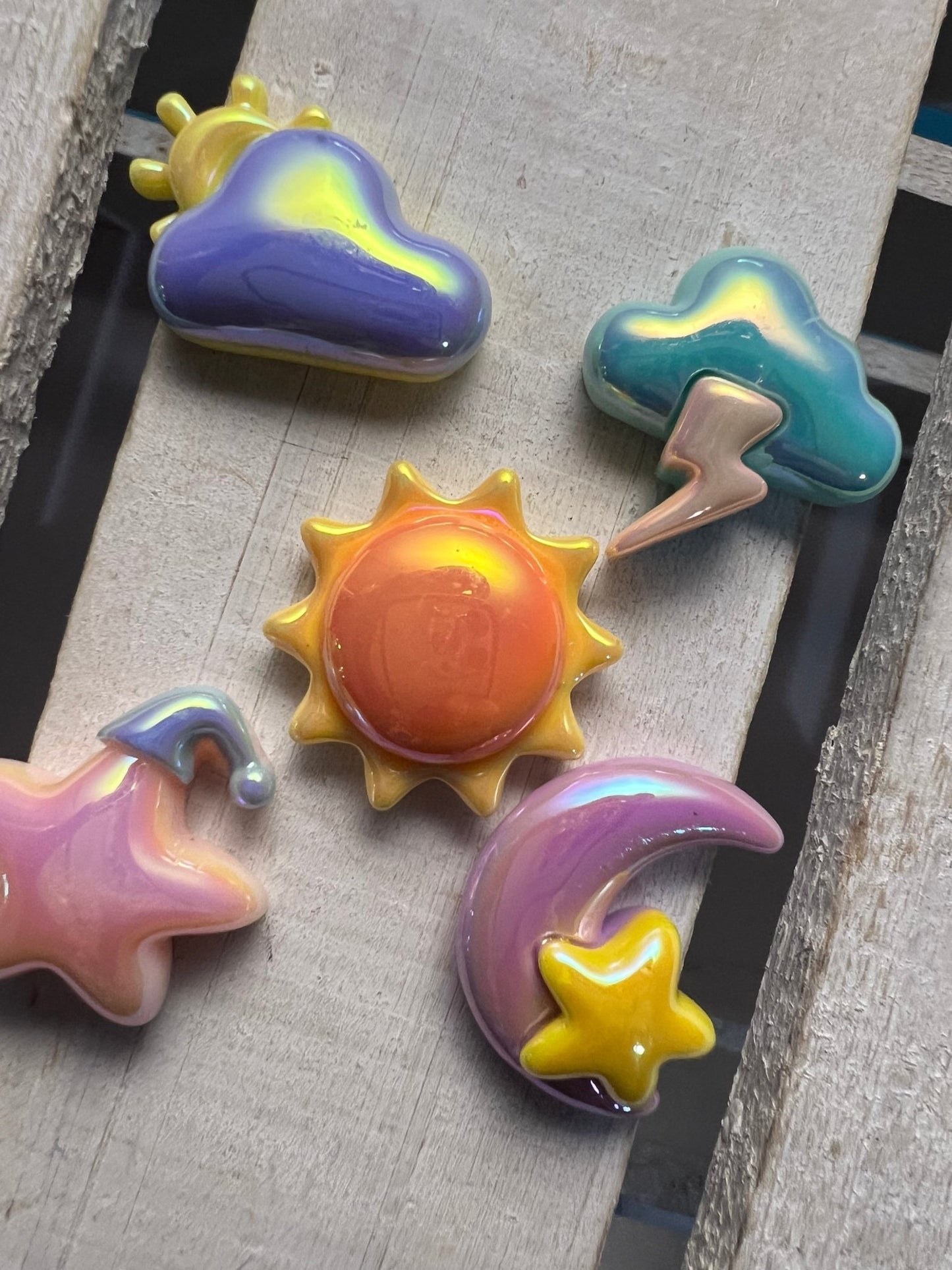 Weather Miniatures Set of 5 Trinkets Weather Mini Objects Speech Therapy Weather Theme Minis Doodads - Speech and Smile