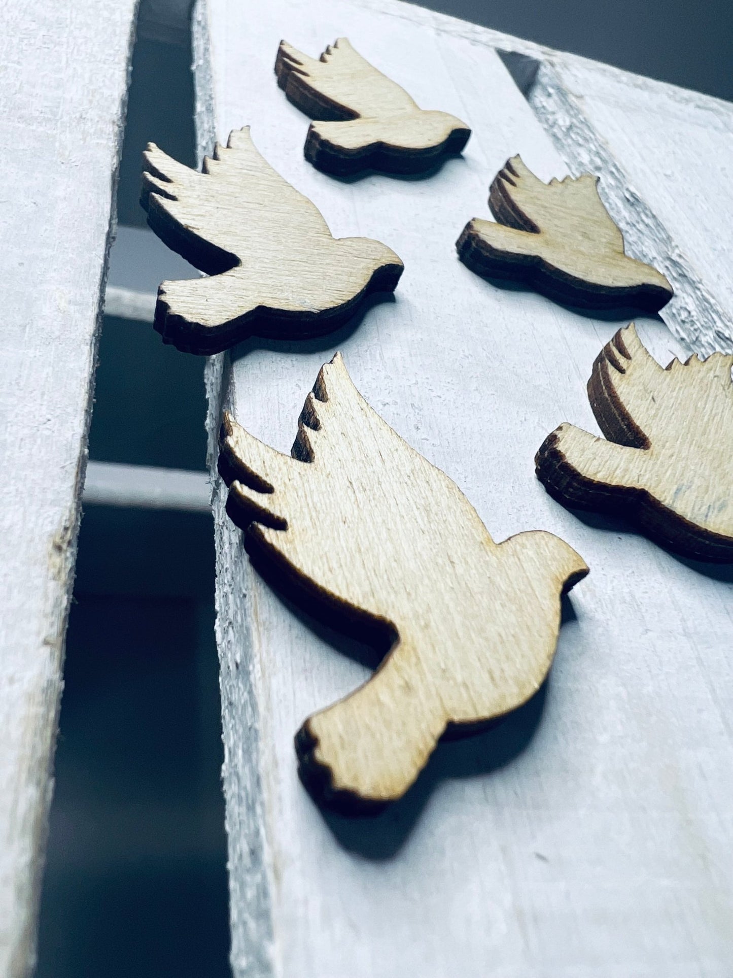 Wood Cut DOVE Object Bird Trinkets Speech Therapy Mini Objects Doodads Speech Sound Objects Wood Cut Outs - Speech and Smile