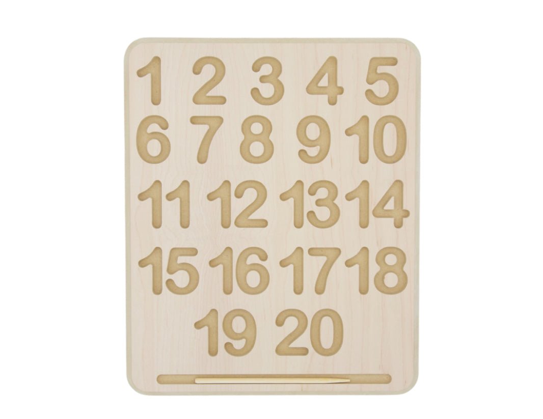 Wood Tracing Board NUMBERS Montessori Writing Tracing Board Learn to Write numbers - Speech and Smile