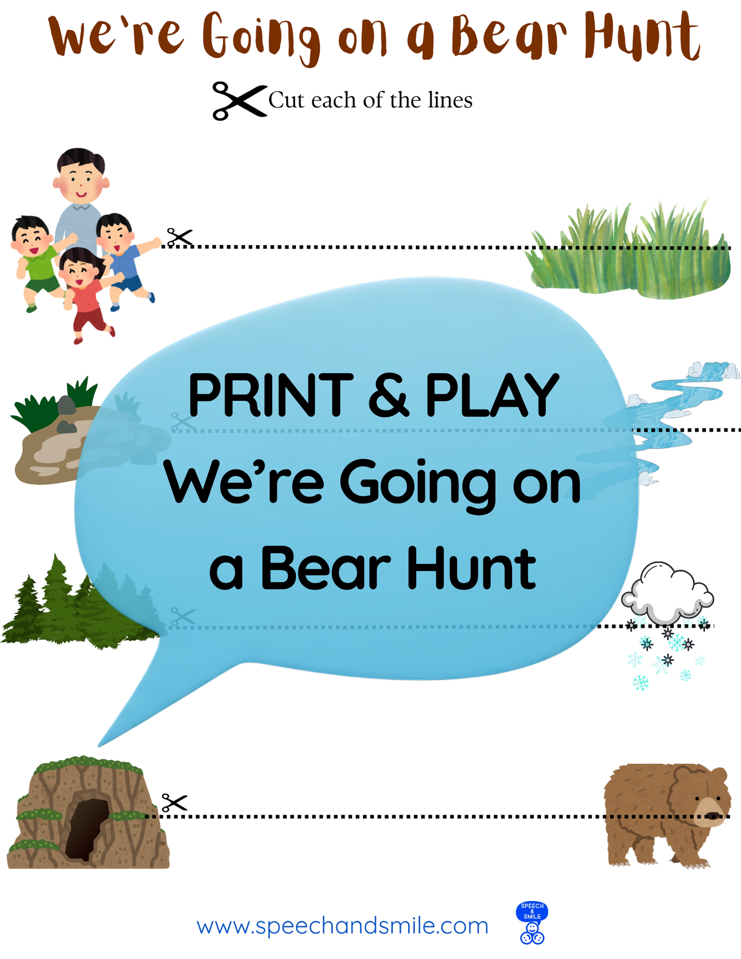 Say and Play Story Kit Companion Pack - We're Going on a Bear Hunt PRINTABLE ACTIVITIES Instant Download Book Extension