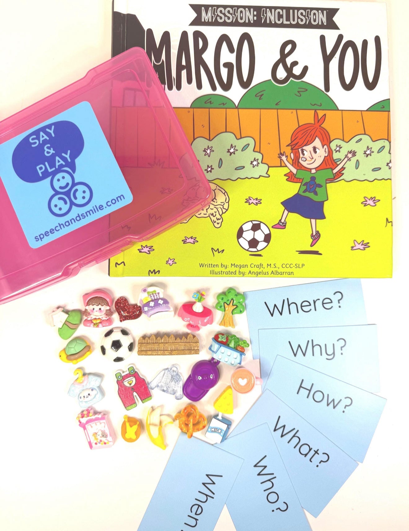 Say and Play Story Kit for Margo and You Mini Objects for Speech Therapy Interactive Book About Inclusion
