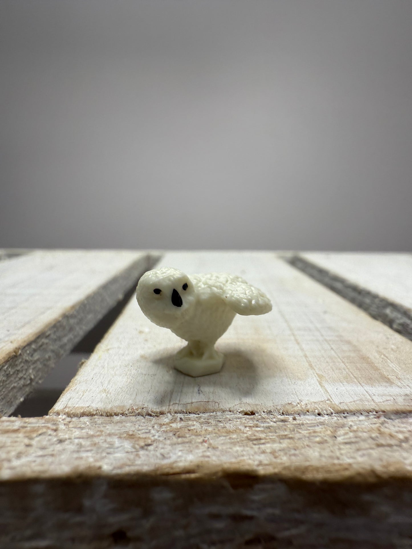 Miniature SNOW OWL Figurine – Tiny Animal for Dollhouse, Fairy Garden, Terrarium, Diorama, Forest Minis Speech Therapy Trinkets Say and Play