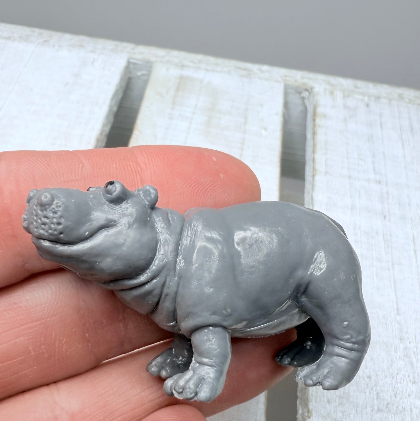 Miniature Pygmy Hippo Figurine Mars Baby Hippo– Realistic Animal Mini Object, Zoo Theme Play, Speech Therapy Mini Figures