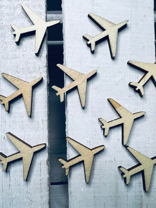 Woodcut Jet Airplabet Object Miniature Plane Trinkets Speech Therapy Mini Objects Letter J Jet Mini Object Wood Cut Outs