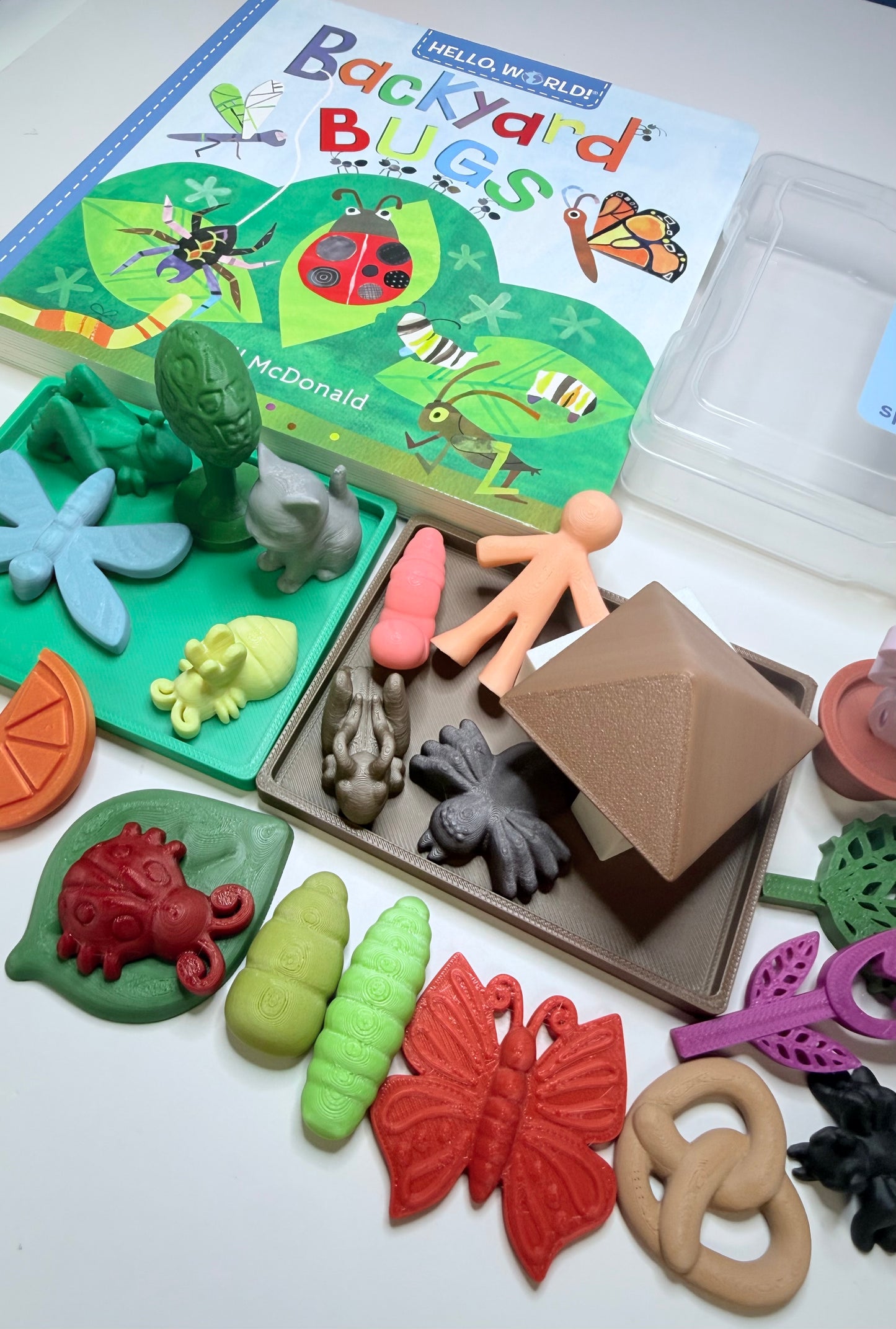Backyard Bugs Story Kit with Mini Objects for Speech Therapy, INCLUDES BOOK
