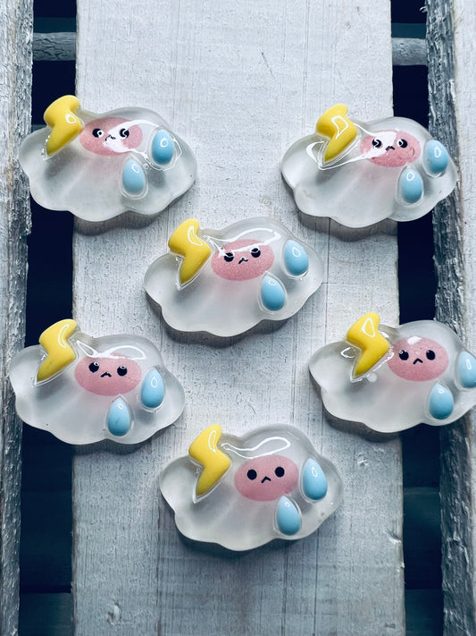 Mini RAIN Storm Cloud Miniature Object Weather Theme Minis Say and Play Mini Objects for Speech Therapy Trinkets Doodads