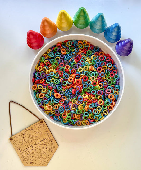 Ring Around the Rainbow Sensory Bin Filler - Color Sorting Activity and Add on with Mini Objects