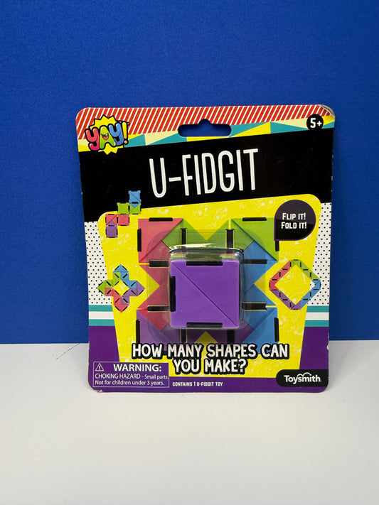 Toysmith U-Fidgit Folding Fidget Puzzle | Brain Teaser Shape Challenge Toy