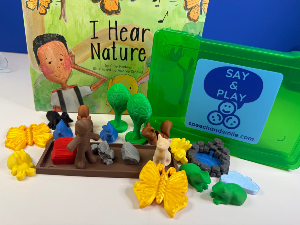 Nature Story Kit with Mini Objects - For the Book I Hear Nature - Speech Therapy  Minis Woodland Theme