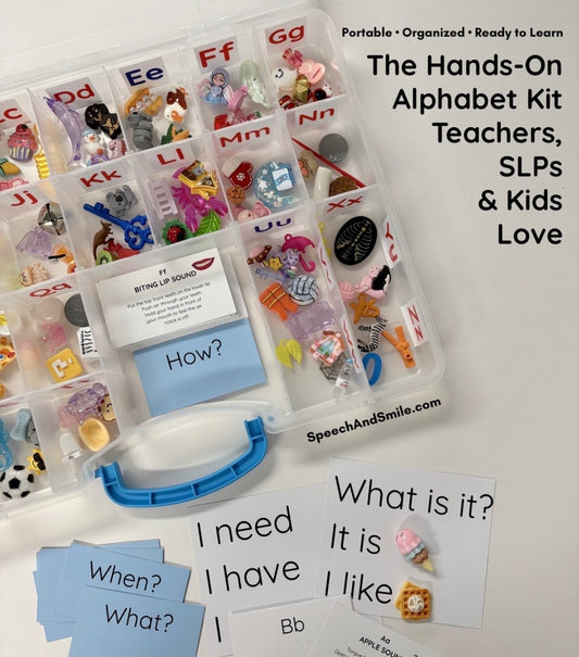 Alphabet Set MINI Objects in Organizer - Classroom Alphabet Set Montessori Beginning Sound - Speech Therapy Mini Objects 5 per letter