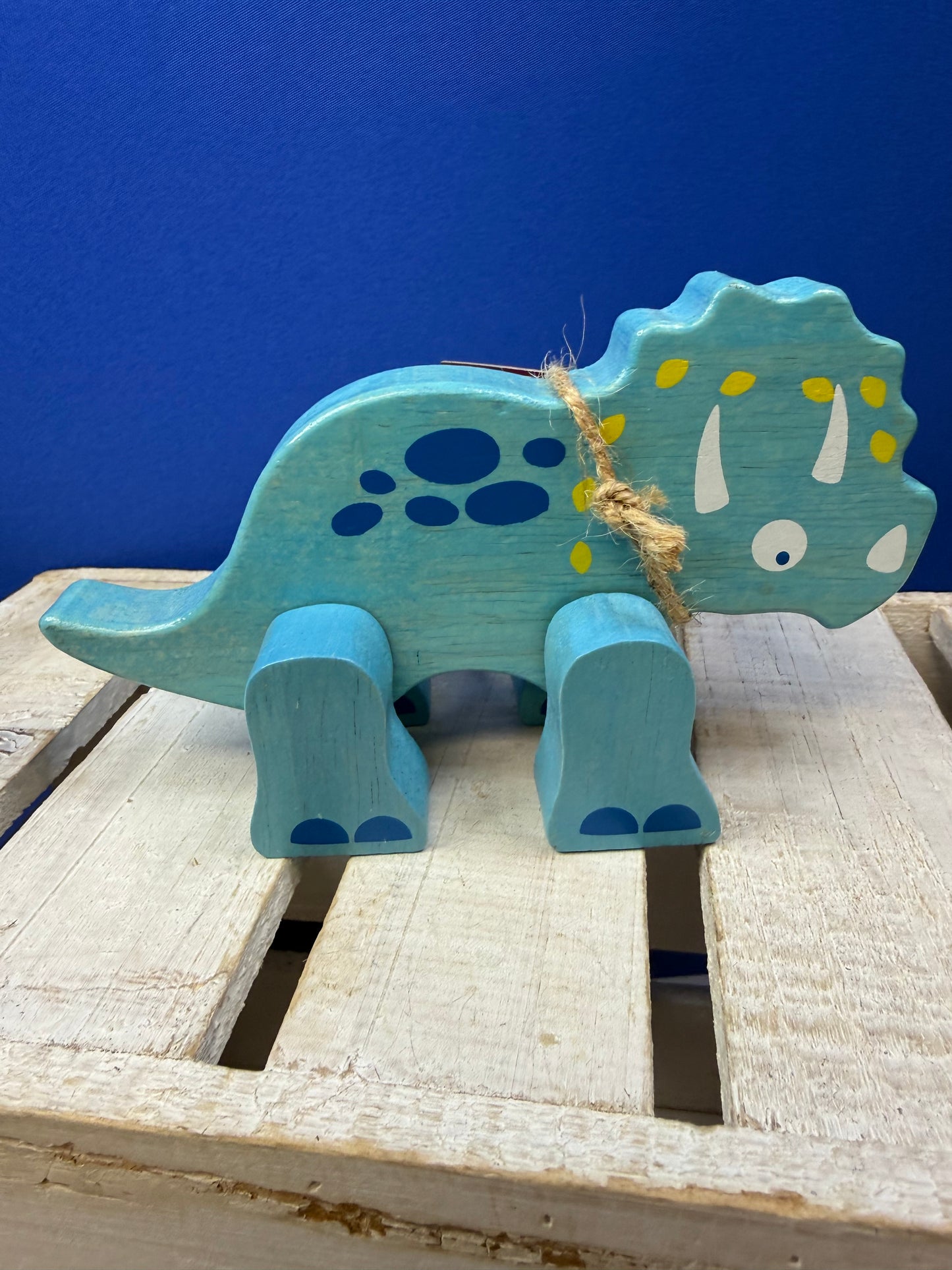 BeginAgain Posable Dinosaurs Triceratops Wooden Toy | Montessori Dinosaur Figure