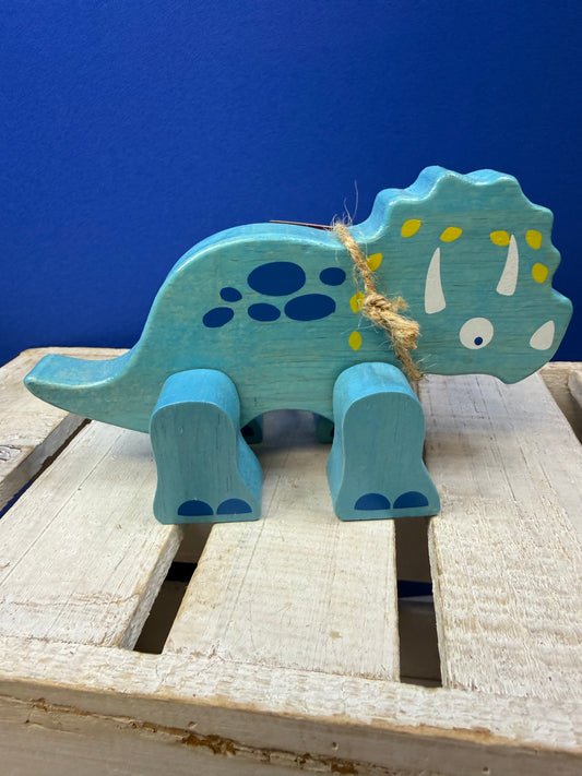 BeginAgain Posable Dinosaurs Triceratops Wooden Toy | Montessori Dinosaur Figure
