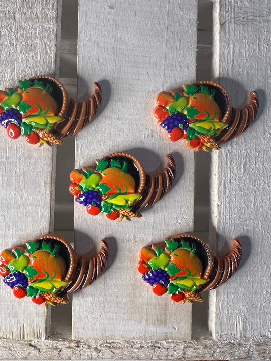 Miniature cornucopia trinket Mini Objects Speech Therapy Fall Minis Thanksgiving Mini Horn Basket with Food