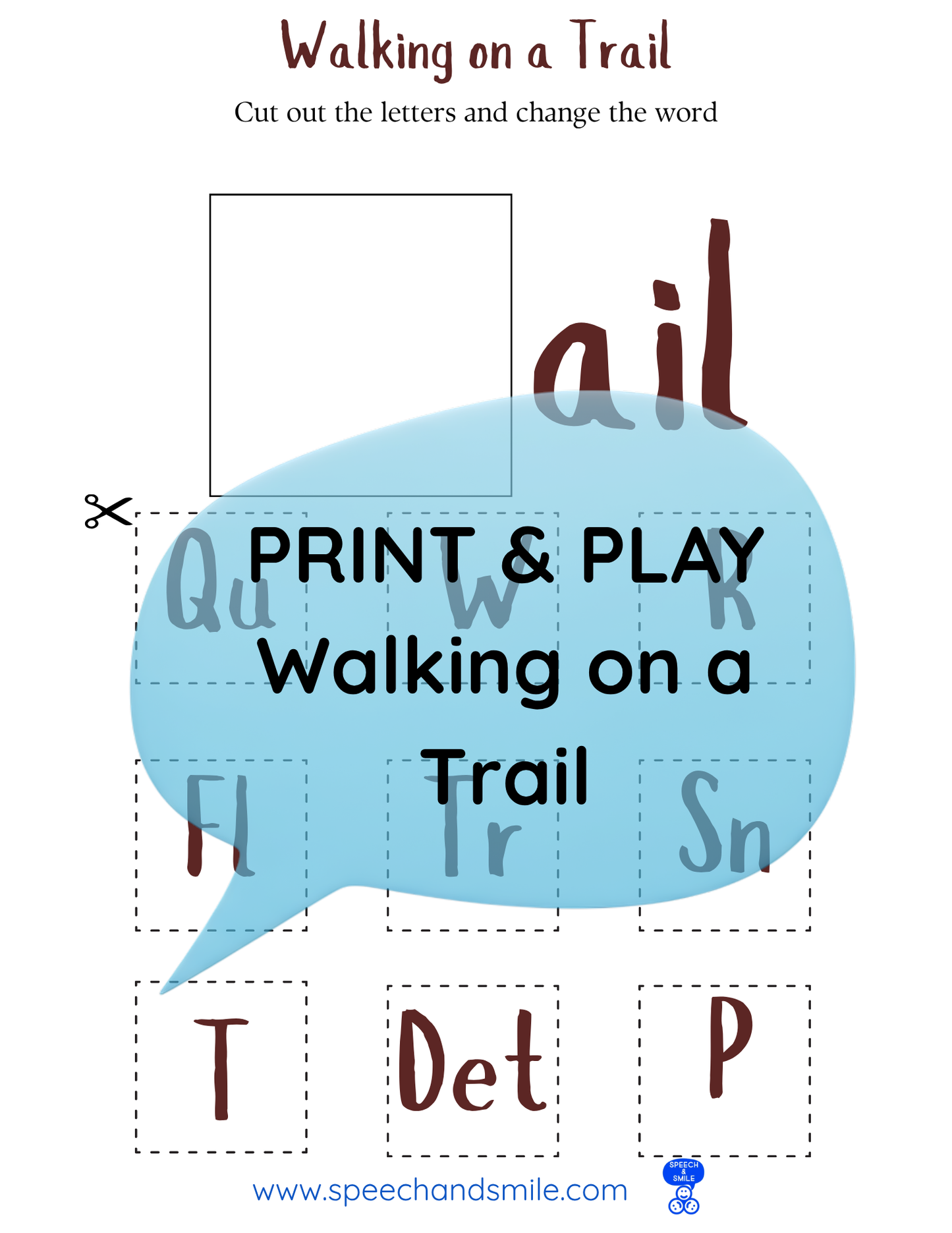 Say and Play Story Kit Companion Pack - Walking on a Trail - PRINTABLE ACTIVITIES Instant Download Book Extension
