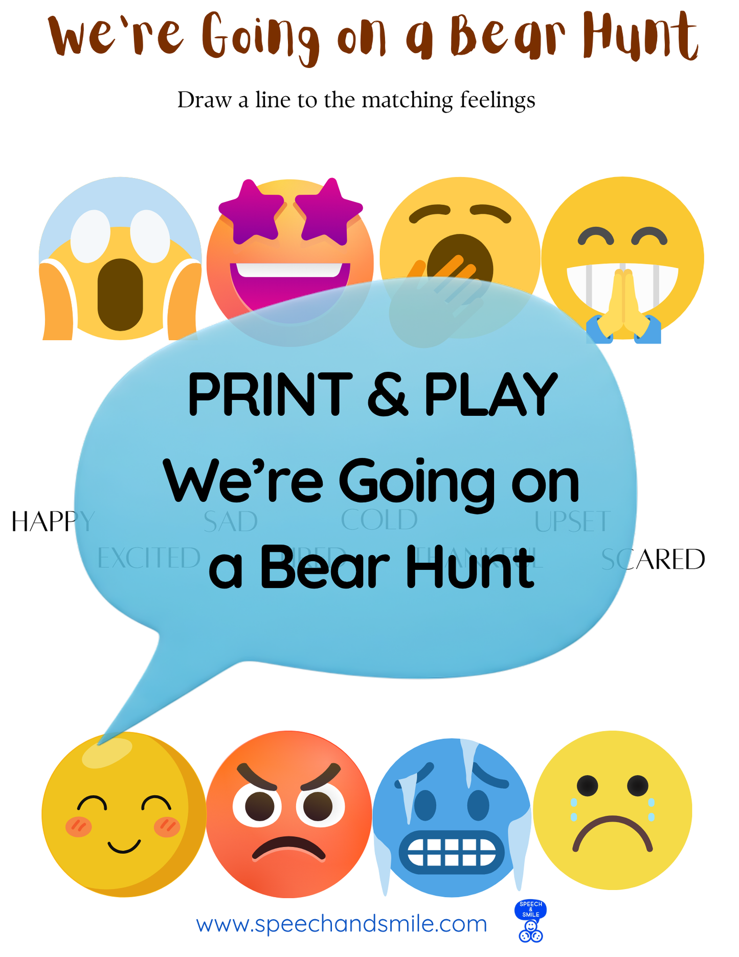 Say and Play Story Kit Companion Pack - We're Going on a Bear Hunt PRINTABLE ACTIVITIES Instant Download Book Extension