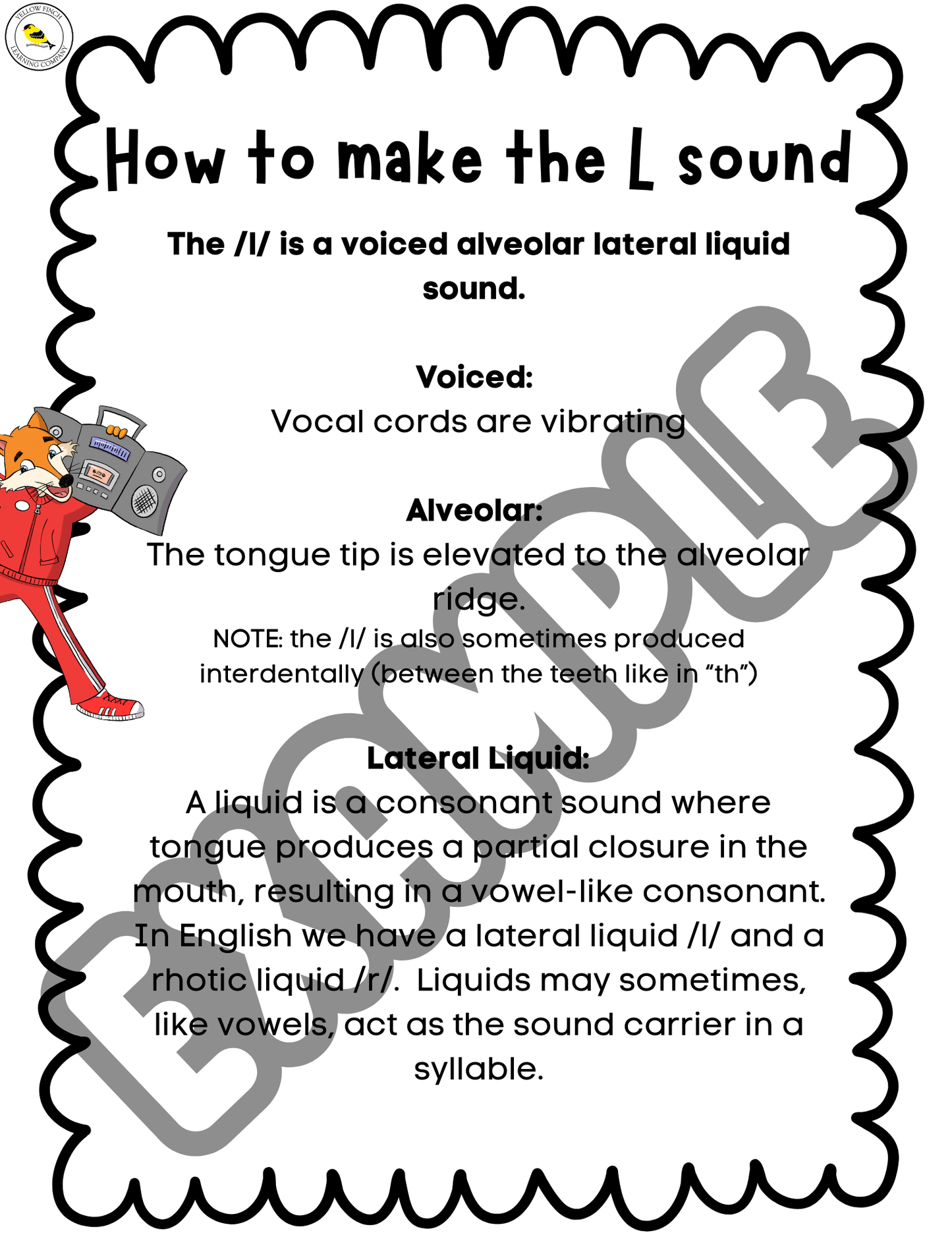 Lola Says L Companion Packet