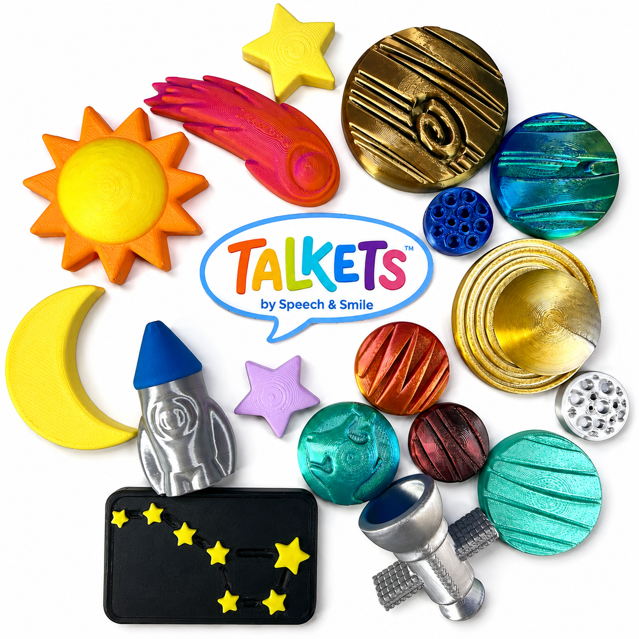 Outer Space Mini Objects – Build Solar System Minis - Set of 17 | TALKETS™