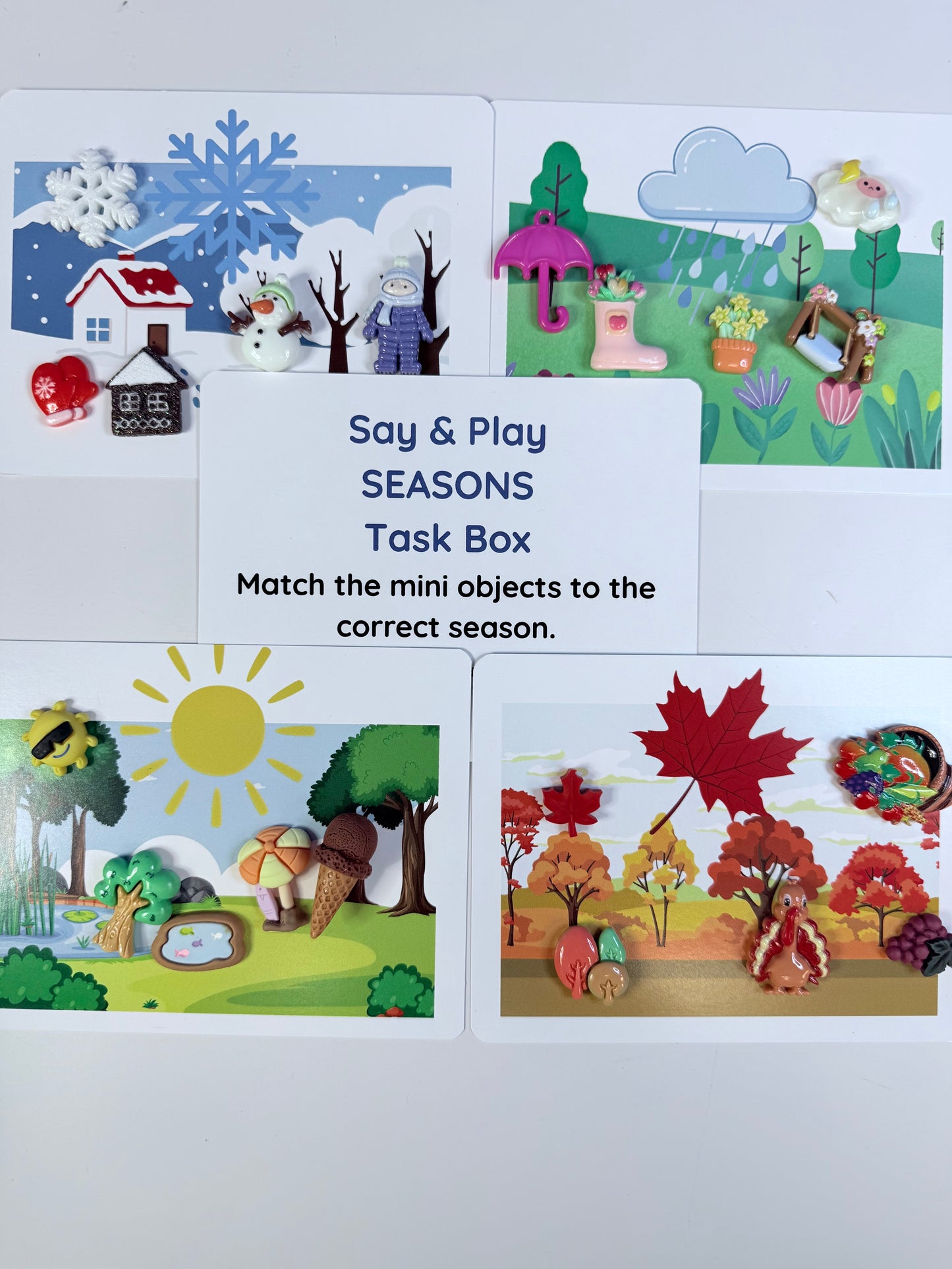 Preschool Activity Set with Mini Objects – 16 Learning Activities in Case – No Prep Educational Bundle Kindergarten