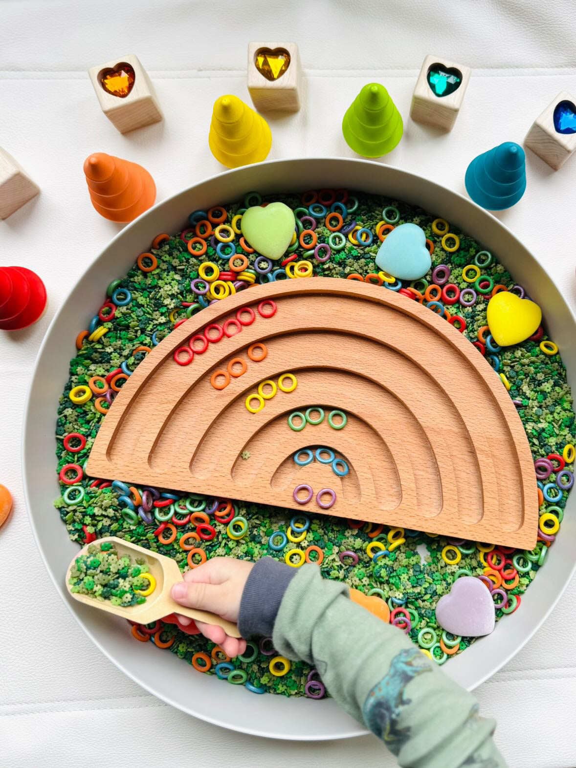 Ring Around the Rainbow Sensory Bin Filler - Color Sorting Activity and Add on with Mini Objects