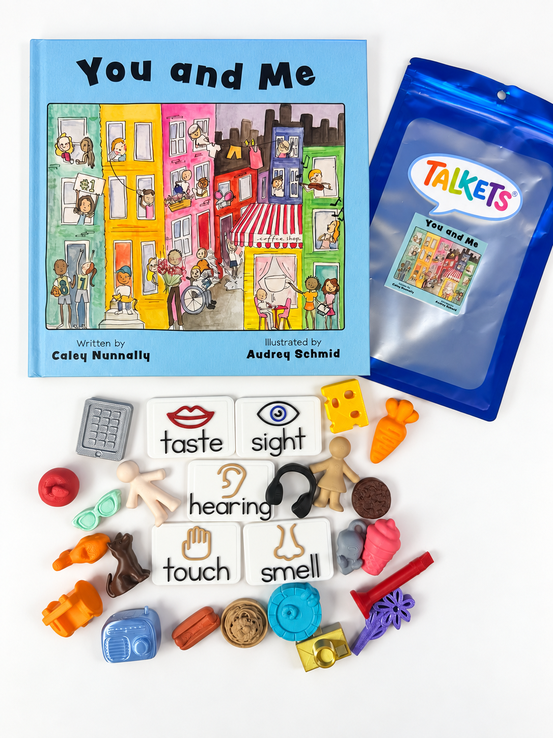 Senses Theme Book Set - Story Prop Mini Objects - Speech Therapy Set - You & Me Book about Differences