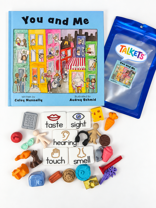 Senses Theme Book Set - Story Prop Mini Objects - Speech Therapy Set - You & Me Book about Differences