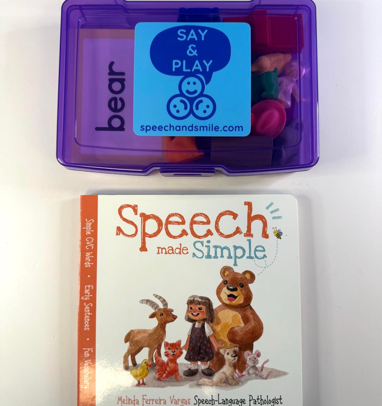Mini Objects and Book Speech Made Simple  | Rhyming and CVC Mini Objects Speech Therapy