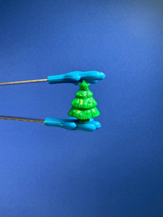 Mini Christmas Tree Bead - INCLUDES 5 BEADS - Mini Objects Trinkets Speech Therapy