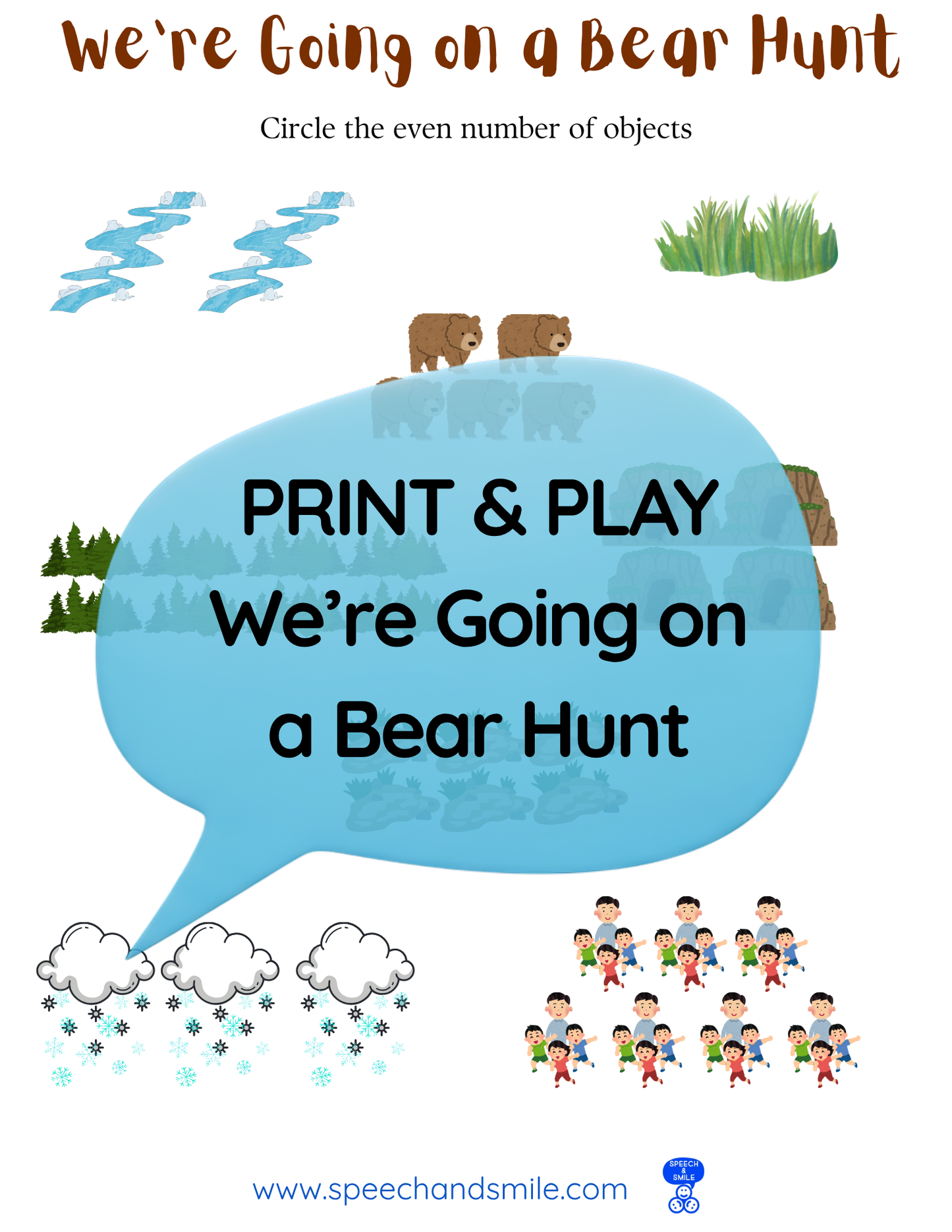 Say and Play Story Kit Companion Pack - We're Going on a Bear Hunt PRINTABLE ACTIVITIES Instant Download Book Extension