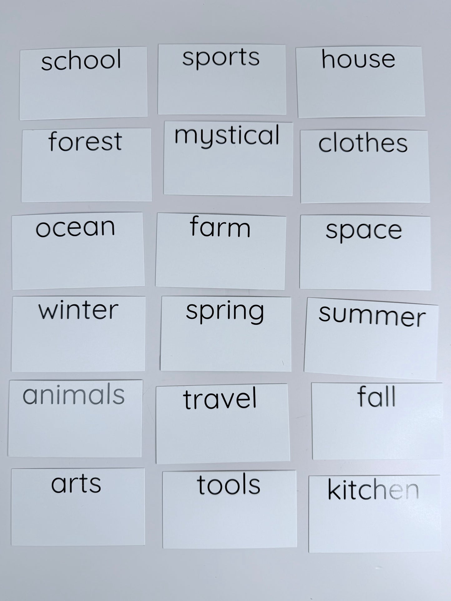 Theme Cards for Mini Objects – Double-Sided flash cards for Speech Therapy, Learning Centers, Professionally Printed