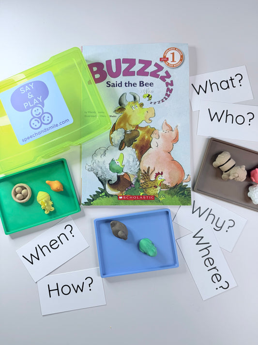 Buzz Said the Bee Book with Story Objects  – level one reader story retail with visuals- BOOK INCLUDED