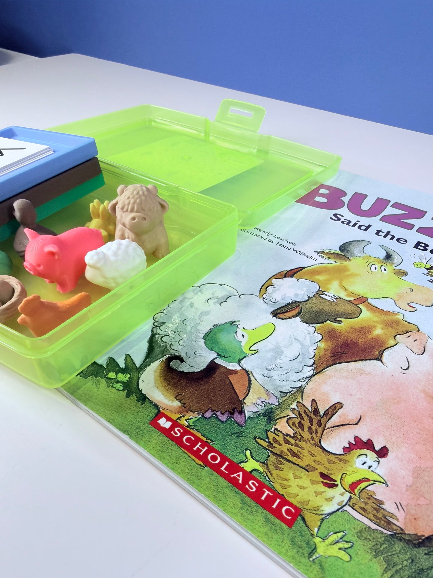 Buzz Said the Bee Book with Story Objects  – level one reader story retail with visuals- BOOK INCLUDED