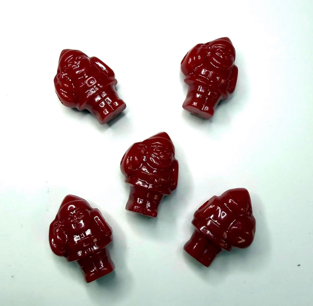 Mini Santa Bead - INCLUDES 5 BEADS - Mini Objects Trinkets Speech Therapy