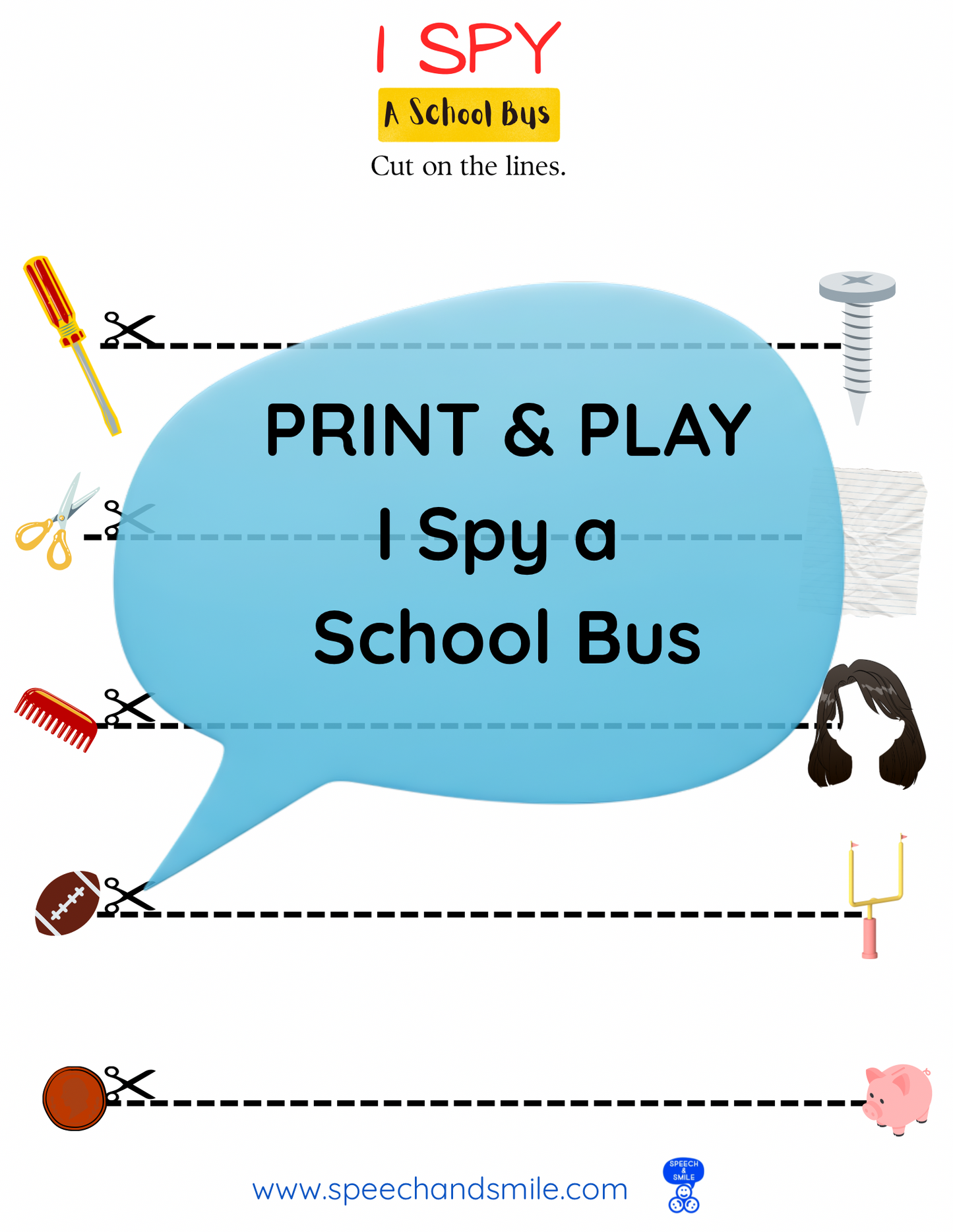 I Spy a School Bus Book Printable Activities Instant Download - Extension Story Kit - Companion Pack