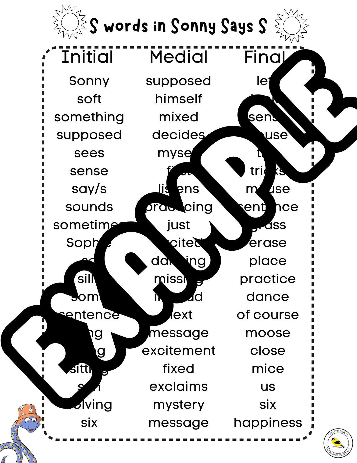 Sonny Says S Sound Companion packet