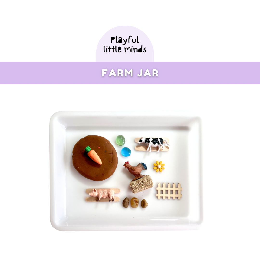 Farm Animal Play Dough Sensory Jar Kit