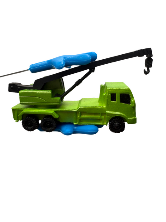 Mini Crane Truck Figurine – 2 Inch Realistic Construction Toy for Kids, Speech Therapy, Sensory Bins, Montessori Play Object