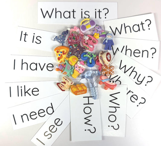 Minis for Speech Therapy Language Task Kit Concept Trinkets and Cards Speech Therapy Mini Objects