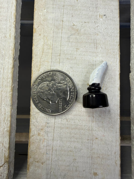 Quill & Ink Bottle Mini Object | Letter Q Montessori Alphabet Object | Q Phonics Miniature | Literacy Learning Manipulative