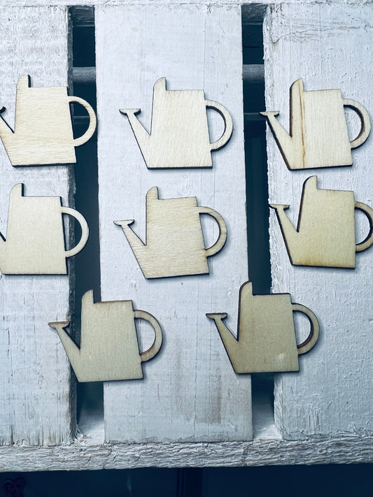 Wood Cut Watering Can Mini Water Can Trinket Speech Therapy Mini Objects Garden Mini Objects Speech Therapy Doodads Garden Trinkets