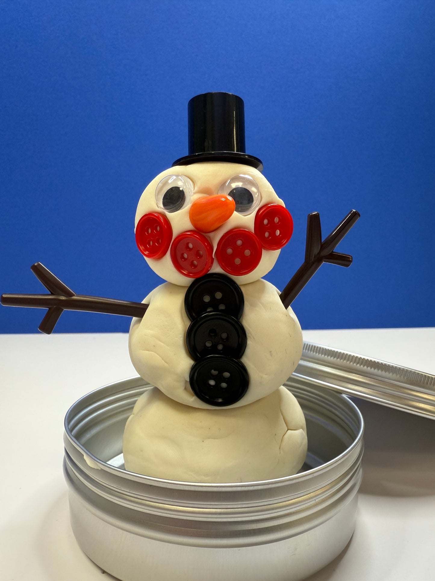 Melted Snowman Activity - Build a Snowman with Playdough and Parts -Winter Sensory Craft  - Snow Trinkets