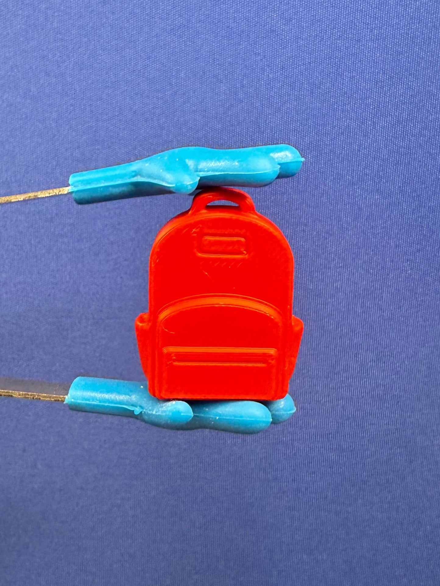 Mini Backpack Trinket – School Theme Mini Objects - Miniature Red Backpack TALKET