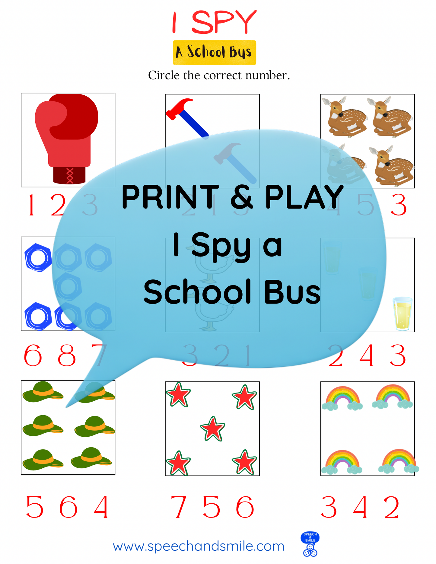 I Spy a School Bus Book Printable Activities Instant Download - Extension Story Kit - Companion Pack