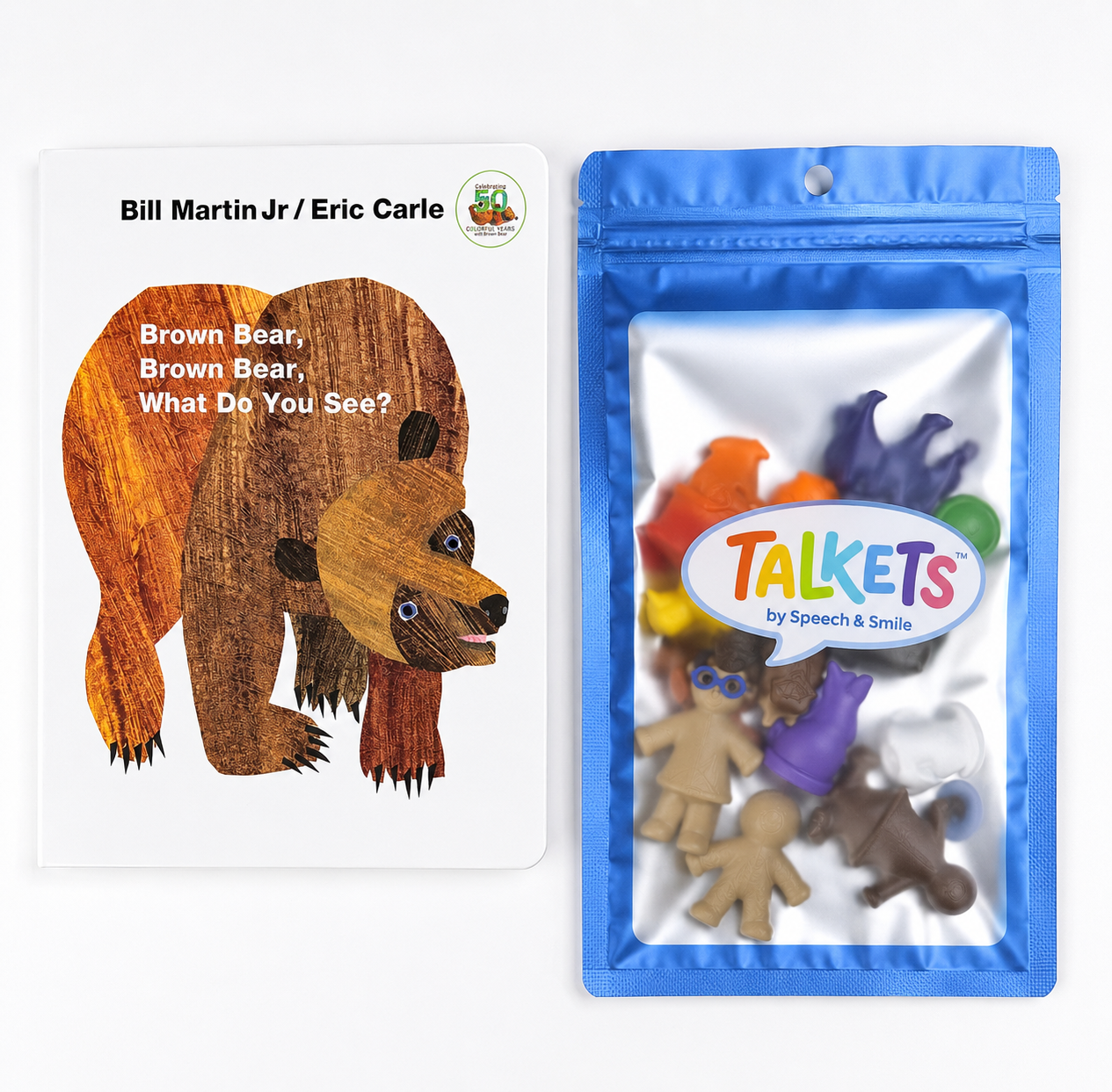 Brown Bear Story Prop Set | Mini Animal Story Objects | Speech Therapy Story Retell Props Talkets™ Mini Objects