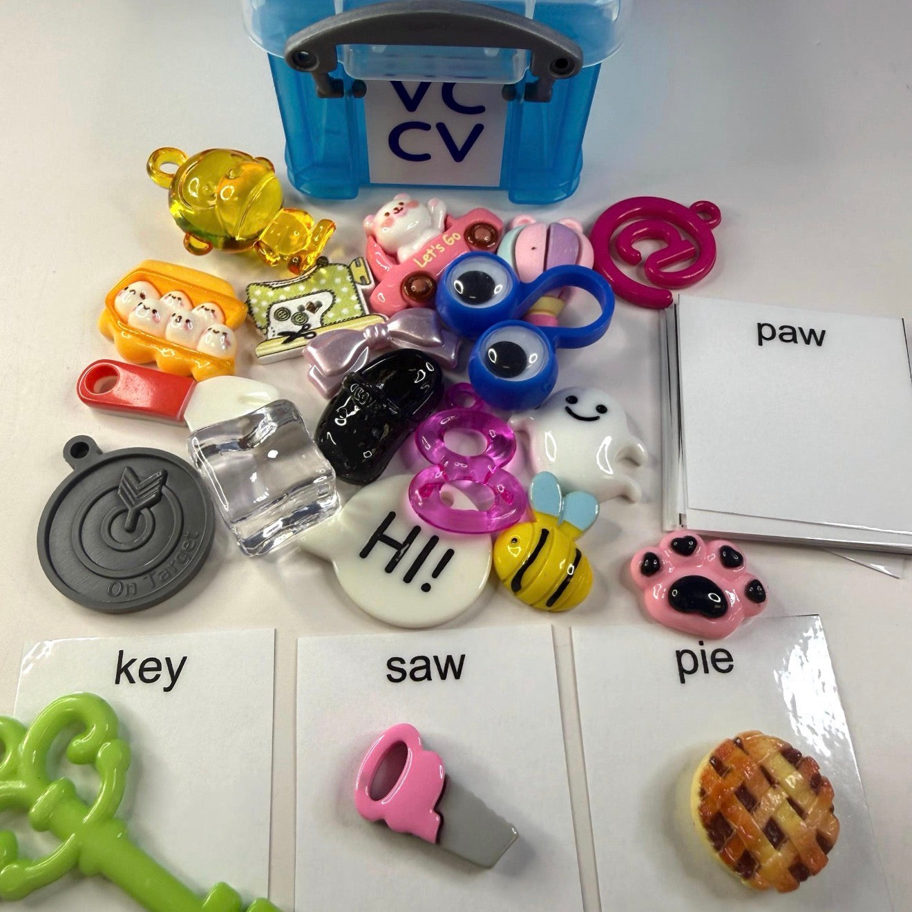 Word Shape Mini Objects Kit for Speech Therapy | Apraxia, Articulation, cvc, cvcv, cvcvc, vc, cv, 3 & 4 Syllable Words