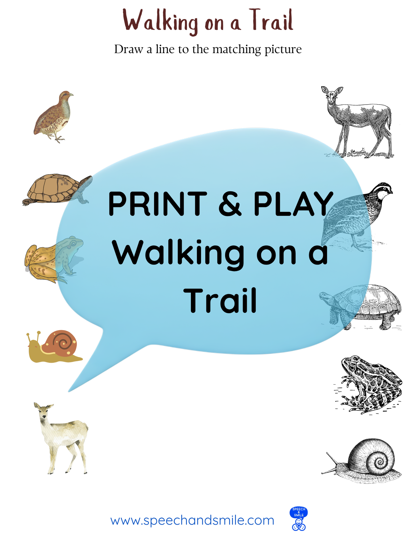Say and Play Story Kit Companion Pack - Walking on a Trail - PRINTABLE ACTIVITIES Instant Download Book Extension