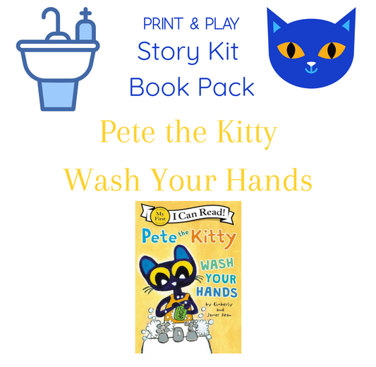 Say and Play Story Kit Companion Pack – Pete the Cat Wash Your Hands PRINTABLE ACTIVITIES Instant Download Book Extension