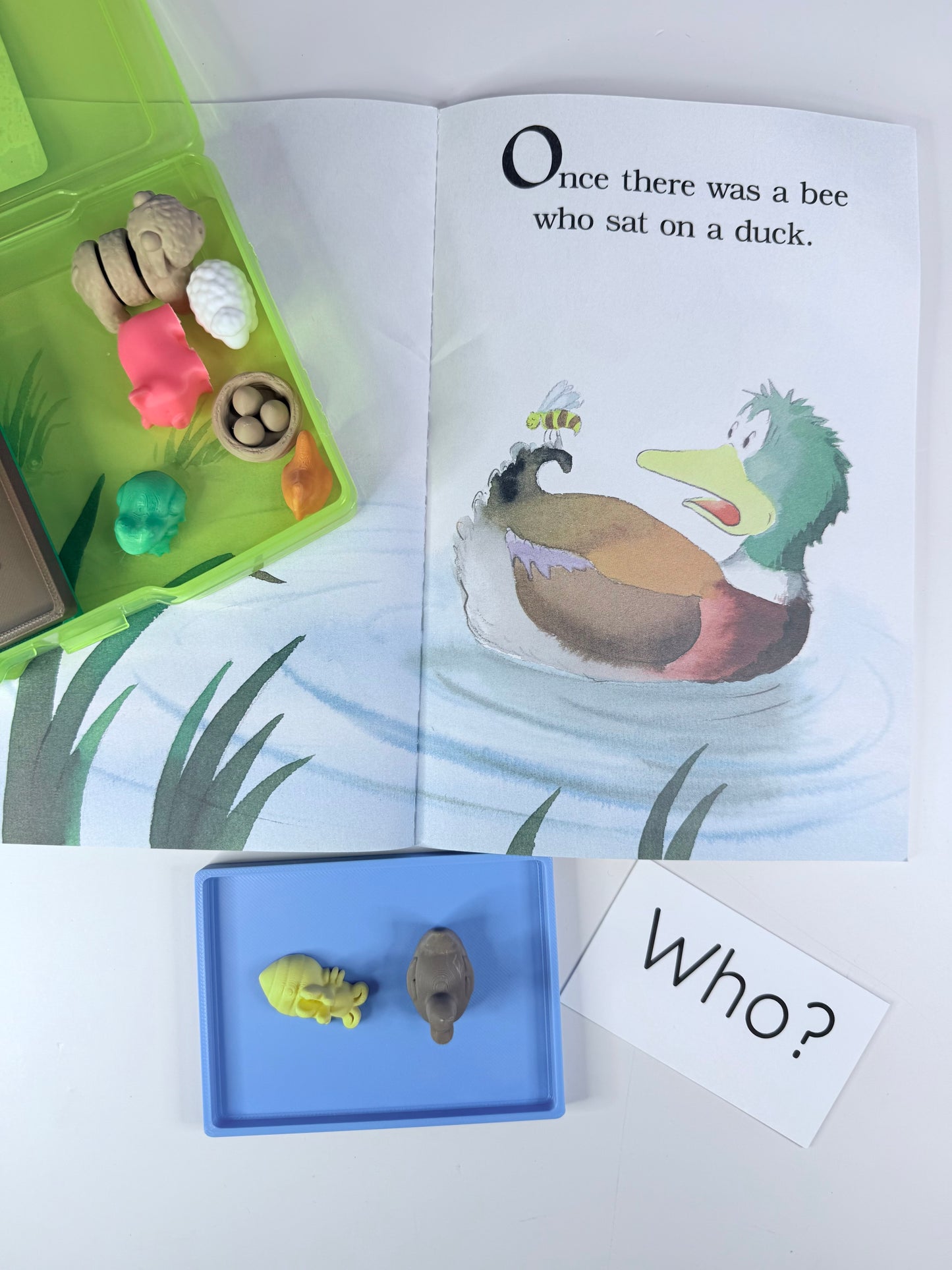 Buzz Said the Bee Book with Story Objects  – level one reader story retail with visuals- BOOK INCLUDED